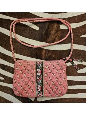 Vera Bradley Vintage Retired Pattern Pink Pansy Butterfly Y2K Small Shoulder Bag